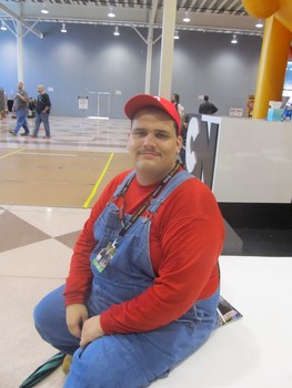 Nathaniel, dressed as Mario from the video game Super Mario Brothers, said he was looking forward to anime events.