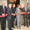 Landmarks Preservation Commission Chair Robert Tierney, Councilman Jimmy Van Bramer, City Council Speaker Christine Quinn and NYPL Pres. Paul LeClerc celebrate the restoration of the 42nd St. library.