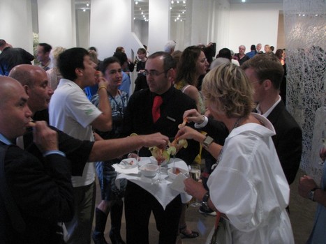 Probably the freakiest thing about Art Basel is the moment when they bring the food out during the media preview. It was survival of the fittest around the shrimp cocktail.
