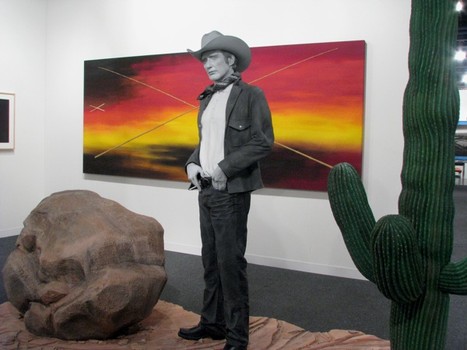 NYC's Tony Shafrazi gallery had the camp on high. Dennis Hopper's 'Self-Portrait with Rock and Cactus.'