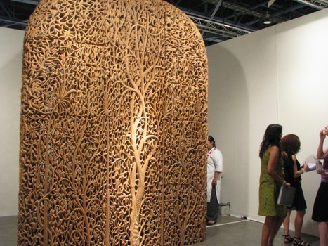 The economic crisis had tempered the type of installations seen at Art Basel. But this year, bigger installations made a comeback. Above, a massive carved wood sculpture by Sudarshan Shetty.