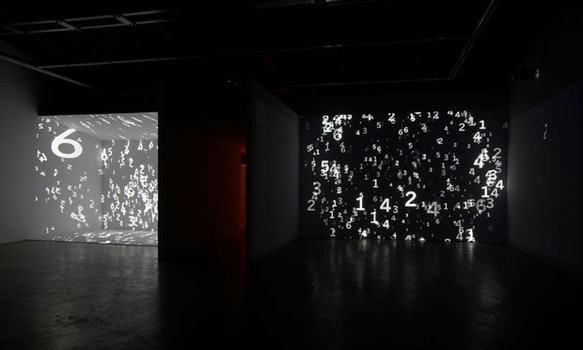 The exhibition includes two video installations by Atlas — 'Painting by Numbers' (2008) and 'Plato's Alley' (2009) — that have never before been seen in New York.