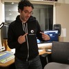 Jad sports a Radiolab hoodie in our studio