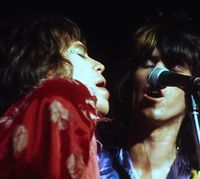 Mick Jagger and Keith Richards in 1972 tour at Winterland in San Francisco