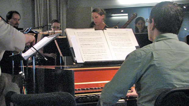 Members of Juilliard415 performing in the WQXR studios