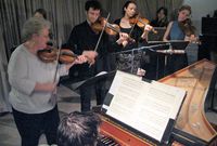 Members of Juilliard415 performing in the WQXR studios
