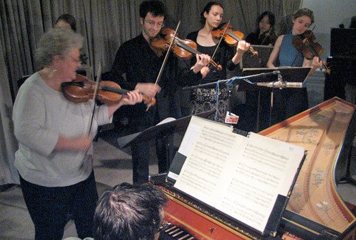 Members of Juilliard415 performing in the WQXR studios