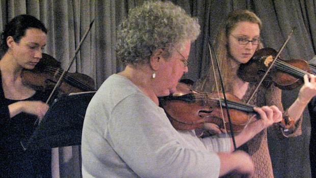 Members of Juilliard415 performing in the WQXR studios