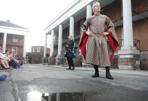Christopher Cass stands proud as the King of France.