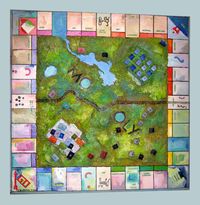 Studio 360 listener Ejay redesigned this 'Condo-opoly' board, complete with acrylic greenway, in 2005.