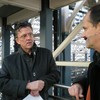 Kurt Andersen with Greg Kiss, who helped design the terminal, Coney Island, Stillwell Avenue