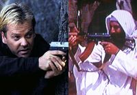 Jack Bauer(Kiefer Sutherland), from the Fox series 24, and Osama bin Laden.