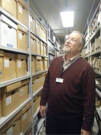 Curator Tim Johnson inside the Sherlock Holmes Collections at the University of Minnesota Library