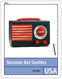 The stamp for the 'Patriot' radio, manufactured by the Emerson Corporation
