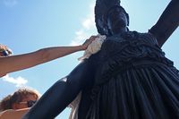 Statue of Minerva gets a waxing in Green-Wood cemetery