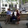 Jeff Spurgeon and Naomi Lewin perform with Jing Li, as part of the Pop-Up Pianos project