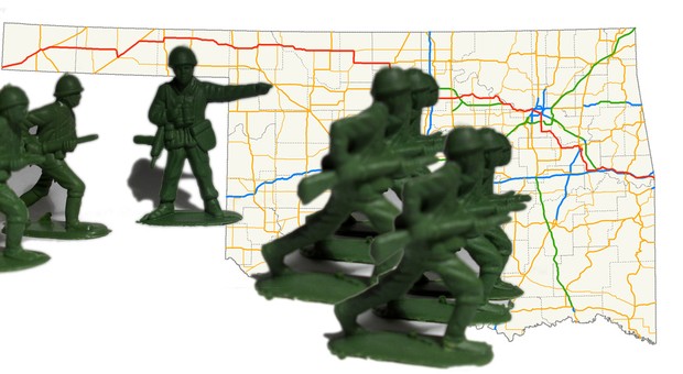 Oklahoma and green army men