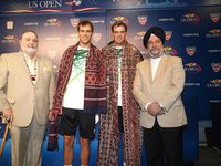The Bryan brothers with the Indian and Pakistani ambassadors.