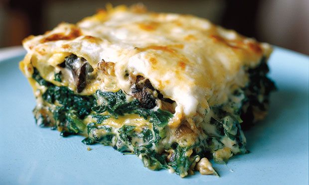 Lasagna of Fall Vegetables, Sage Bechamel, and Gruyerre from The Flexitarian Table by Peter Berley