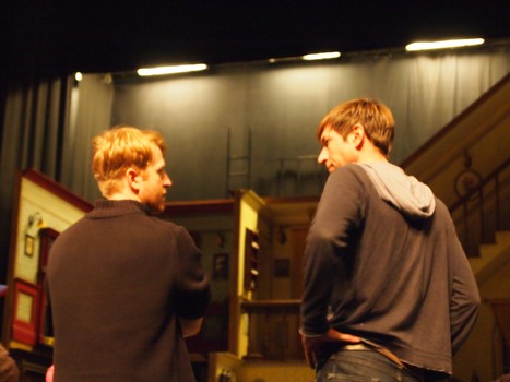Hake learning his moves on the 'Mary Poppins' set.