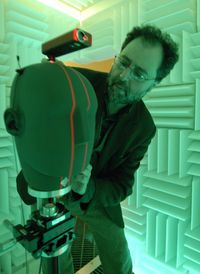 Edgar Choueiri in the anechoic chamber of his 3D Audio and Applied Acoustics lab