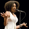 Sarah Jones telling a story live at The Moth. 