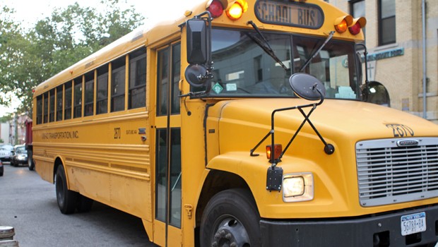 The school bus makes rounds in Prospect Heights.
