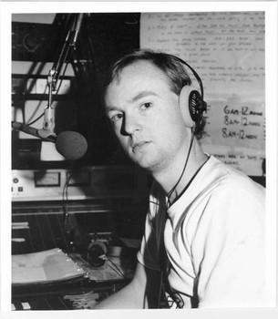 John Schaefer in the studio, 1986