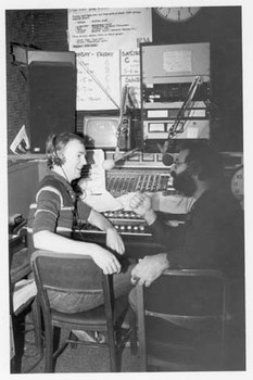 John Schaefer in the studio with Ray Gallon, 1989