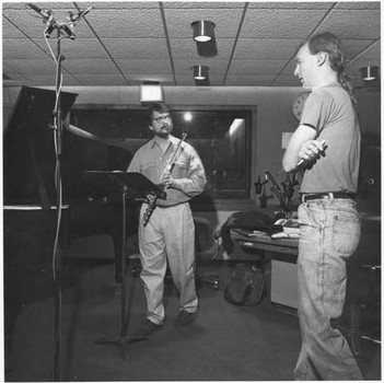 John Schaefer in the studio, 1991