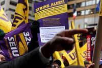 union, 32BJ, labor contracts, protest