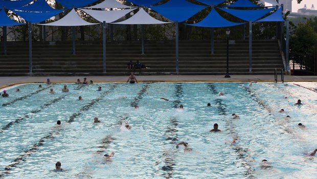 Lap swimmers at the Astoria Pool traverse the waters of former Olympic hopefuls.