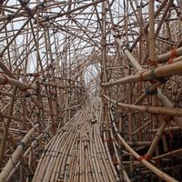 Bamboo sculpture on the roof of the Met