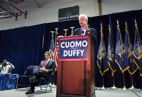 Bill Clinton and Andrew Cuomo in Brooklyn on October 27, 2010