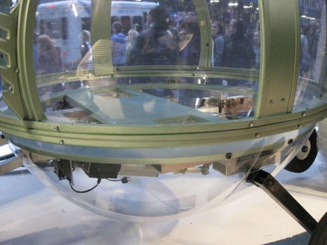 One of the hi-tech bubble cars in Saks' holiday windows.