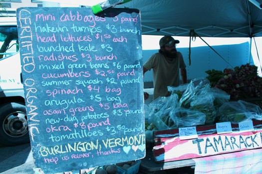 Most of the produce at the Burlington, VT Tamarack Hollow farm survived this week, despite being under five feet of water after a big swell of water from the Winooski River.