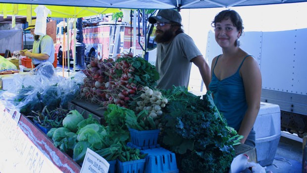 Will Bennington and Brittnay Langdon are interns at the farm. During the storm, they rescued 200 chickens in a canoe. The farm lost some kale and carrots, but no potatoes, squash or tomatoes.
