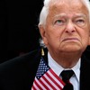  Sen. Robert Byrd (D-WV) looks towards a passing airplane as he takes part in a 9/11 remembrance ceremony at the U.S. Capitol September 11, 2008 in Washington, DC.