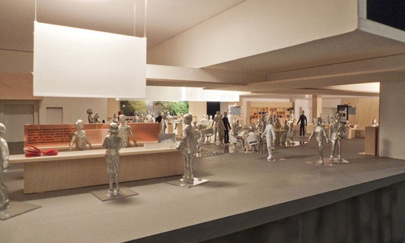 Model of the cafe and bookstore.