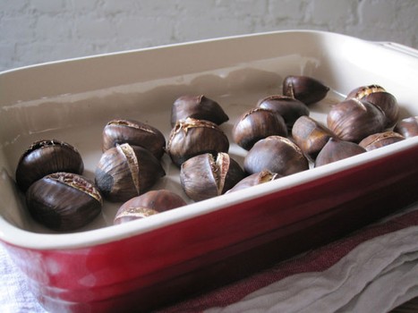 It's important to score chestnuts so they don't explode in the oven.