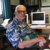 Arthur C. Clarke at his home office in Colombo, Sri Lanka