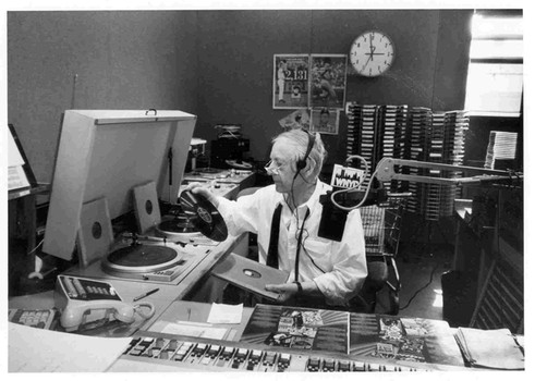 Danny Stiles in the WNYC studio in the mid 1980s.