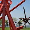 Mark di Suvero's work on view on Governors Island: 'Figolu,' 'Will' and 'Mahatma.'