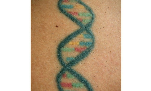 This tattoo inspired Zimmer's book Science Ink.