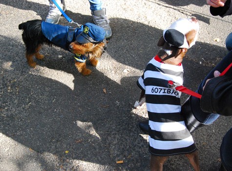 A warden and his prisoner.