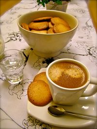 An espresso with madeleines