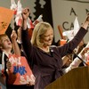 Republican gubernatorial candidate Meg Whitman delivers a campaign speech to supporters at her primary night party at the Universal Hilton Hotel June 8, 2010 in Los Angeles, Ca.
