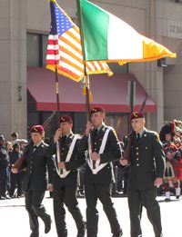 Irish and American flags