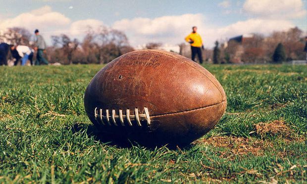 Football on the lawn