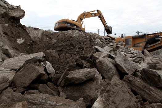 Fresh 2nd Ave. rocks delivered to Armored Recycling in New Jersey.